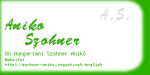 aniko szohner business card